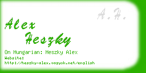 alex heszky business card